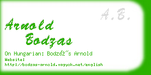 arnold bodzas business card